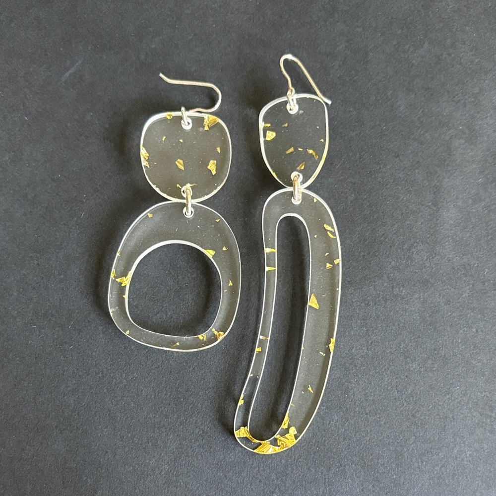 WARREN STEVEN SCOTT EARRINGS - mixed ovoids - Gold Flecked